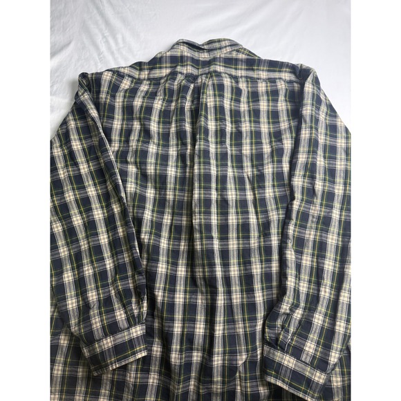 Polo Ralph Lauren Mens 3XB Plaid Button Down Shirt Navy Green Yellow Cotton - Picture 2 of 5